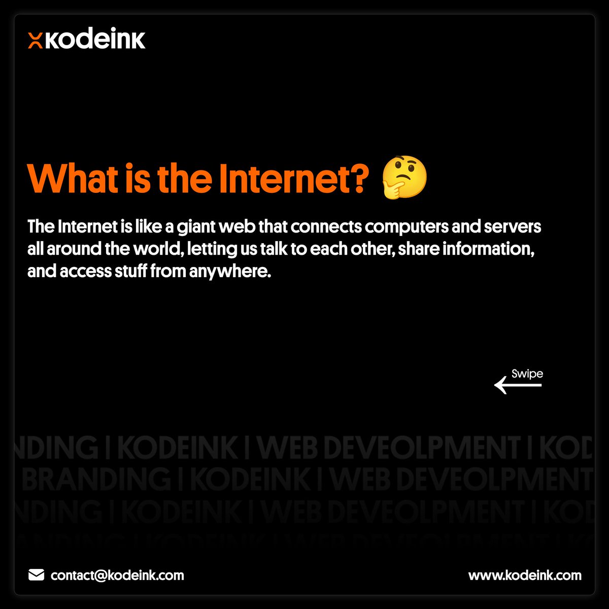 kodeink_agency's tweet photo. Unlock the secrets of the Internet! 🌐 Join us as we demystify how it works and why it matters.💡 
#InternetExplained #TechSimplified  #kodeinktech #kodeink #kodeinkagency #frontend #programming https://t.co/aTf8T2oEid
