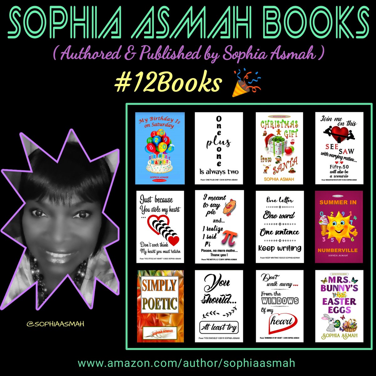 AsmahSo's tweet image. Celebrating #12Books  🙏🏽🎉
Feeling grateful 🤫❤️

My author's page: amazon.com/author/sophiaa…

#ThankYouGod #sophiaasmah #sophiaasmahbooks #booktwt #WritingCommunity #Authors #creativity #books #selfpublishing #SaturdayMood #SaturdayFeeling #onelifetolive #daretodream