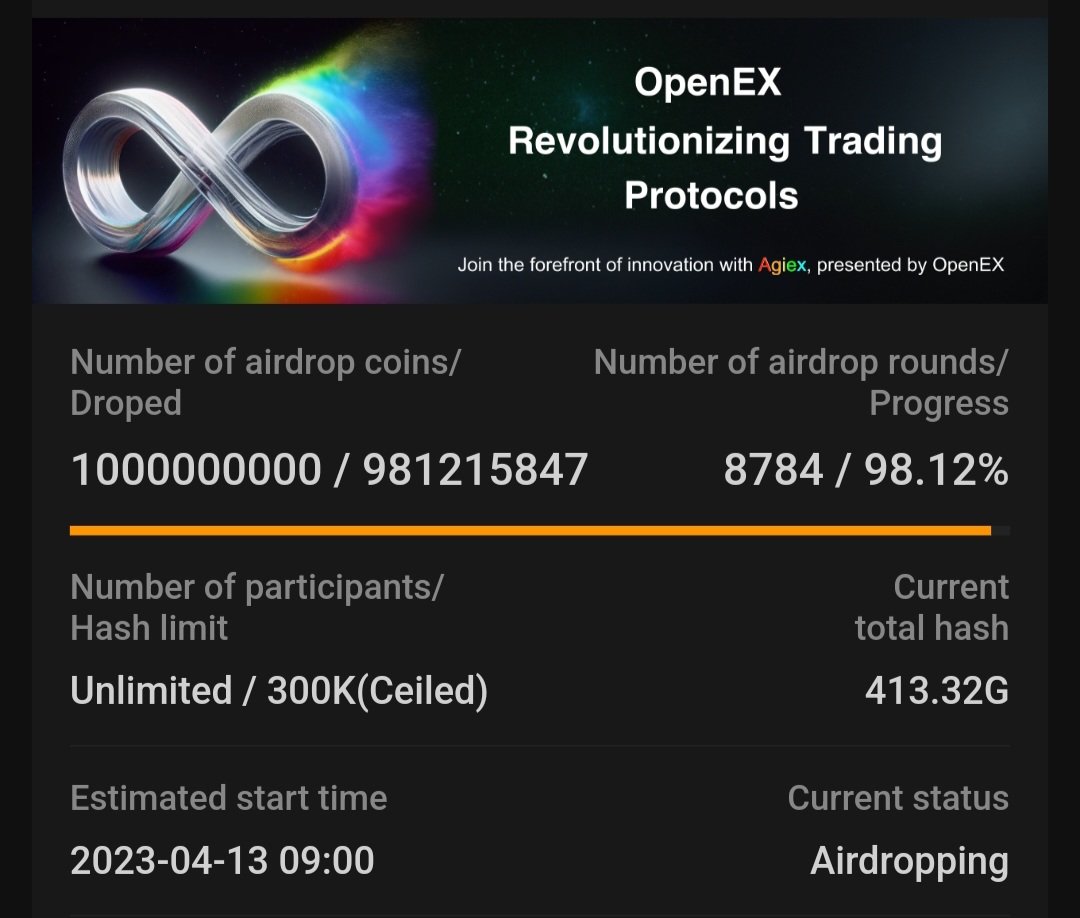 🛑 OpenEX token mìñinğ on Satoshi App ends in <7days

Recall that, in the first quarter after the MainNet launch, the total Circulating Supply of $OEX Token will be approximately only 350M...

#OpenEXNetwork
#OpenEXMainnet
#OEXCommunity
#OpenEX #Agiex