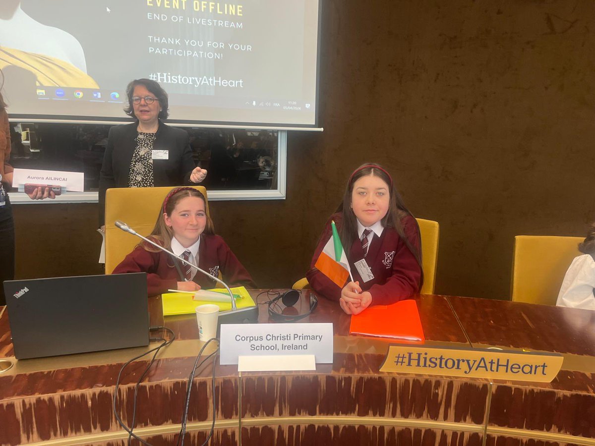 A day of immense pride for our school community as Zoey and Amber, accompanied by Ms.Bromell and Mr. Hickey, received the prestigious HISTOLAB award in the Palais De L’Europe, Strasbourg #proud #teammoyross