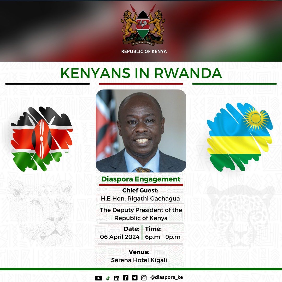 Kenyans in Rwanda, see you this evening! ❤️🇰🇪🇰🇪