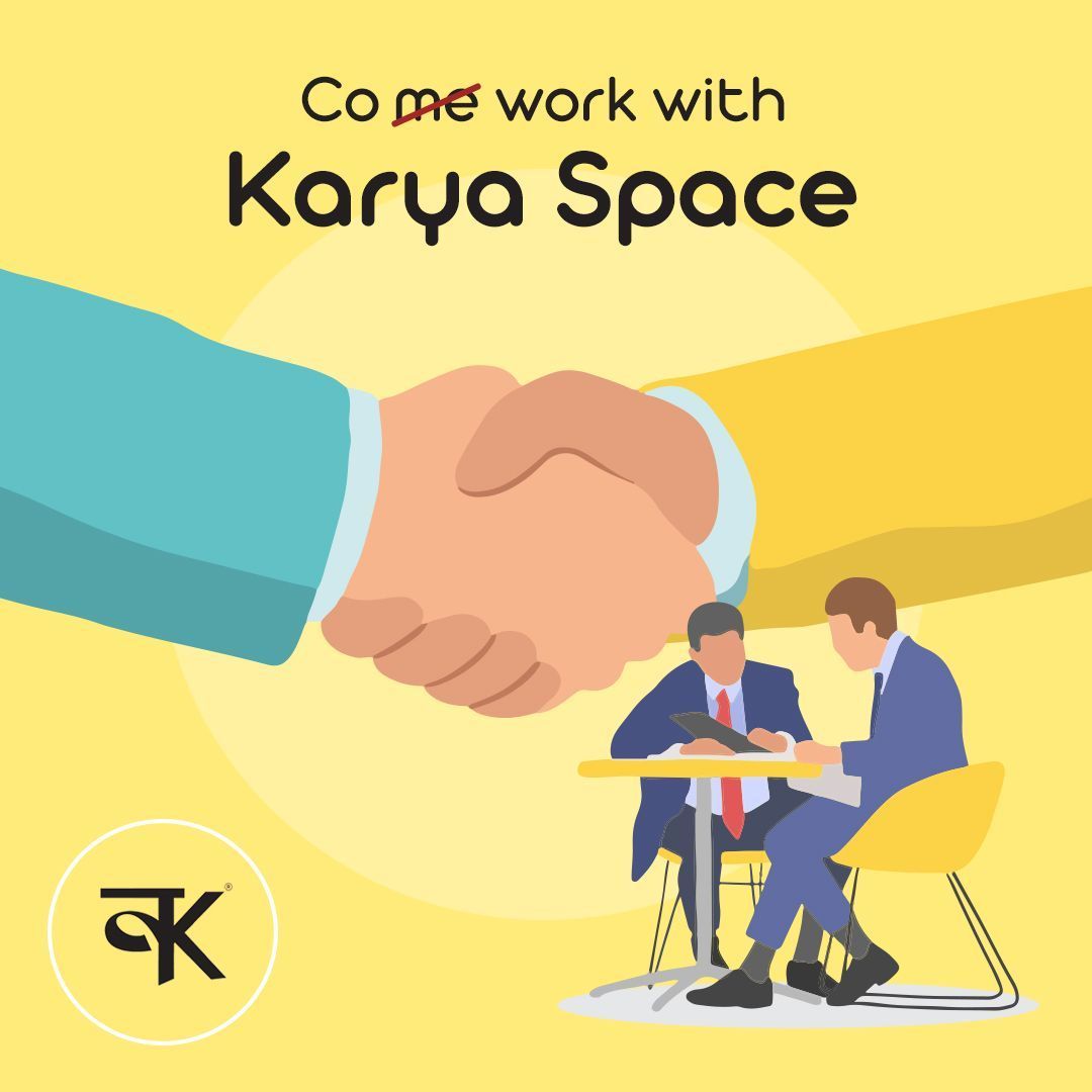 Karya Space:Come work with Us!

Work 
Focus 
Collaborate
And Thrive at Karya Space !

Your one-stop shop for a productive workday.

#Karyaspace #Coworkecosystem #cowork #work #space #coworking #coworkingspace #entrepreneurship #startup #workdesk #productive #karyaspace