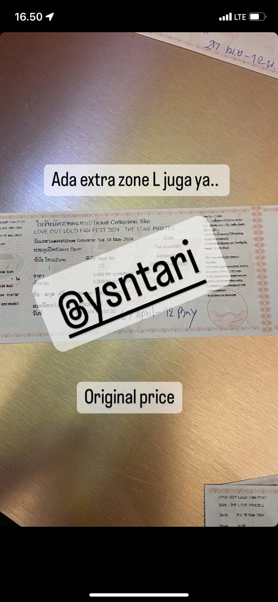 Nuri_1003's tweet photo. Still available zone L with original price #LOLFANFEST2024 https://t.co/84u7Mnw0ed