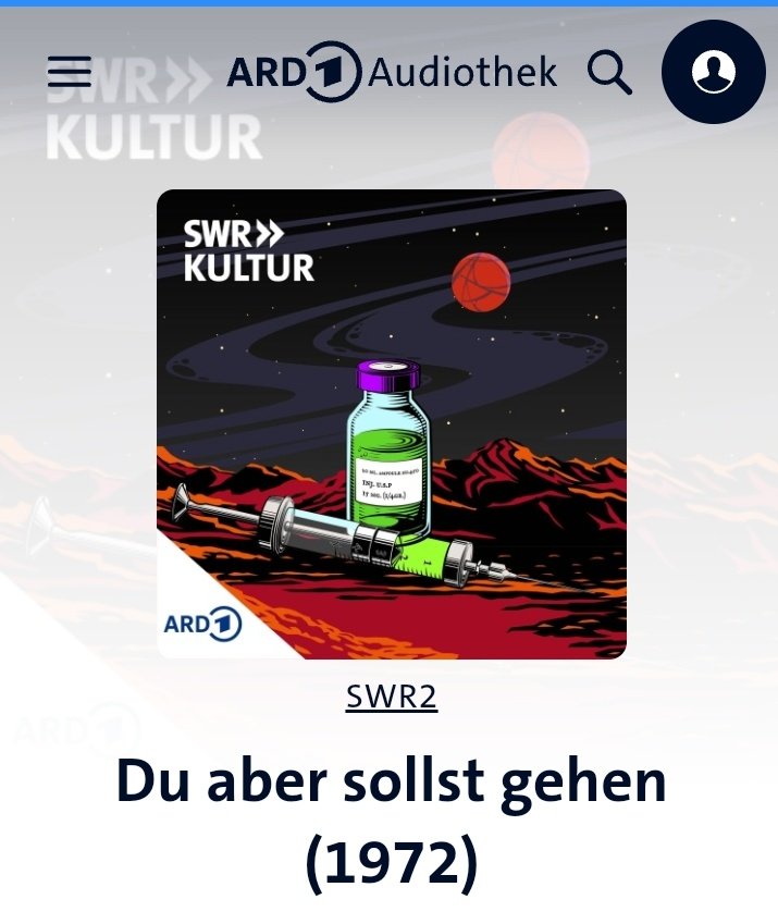 "Du aber sollst gehen" - das neue Hörspiel aus dem Jahr 1972 im #Podcast "Das war Morgen" von <a href="/hermannbella/">Dr. Isabella Hermann</a> und <a href="/aiki_mira/">Aiki Mira</a>. Das Problem mit der #Unsterblichkeit und damit, sie wieder loszuwerden, wenn man sie nicht mehr will 🤖 #sciencefiction
ardaudiothek.de/episode/das-wa…