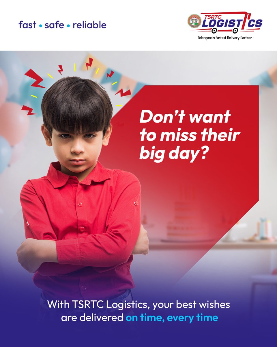 TSRTC_LOGISTICS's tweet image. Nothing feels worse than missing a loved one’s birthday.

Have your gift delivered within 24 hours - anywhere within Telangana - only with #tsrtclogistics.

#gift #parcel #courier #expressdelivery

@TSRTCHQ