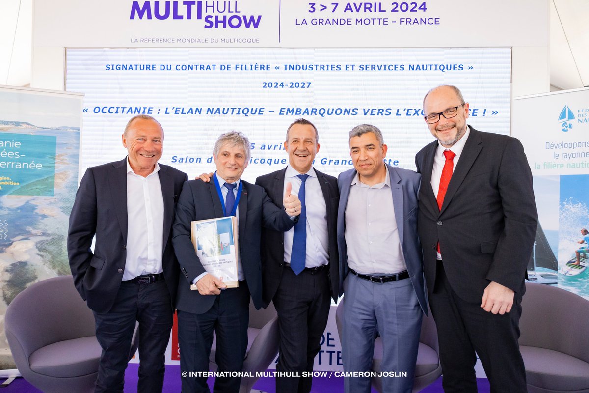 fr_fin's tweet image. .@PrefetOccitanie @Occitanie et @fr_fin signent le contrat de filière industries et services nautiques en Occitanie au #MultiHullShow @lagrandemotte @CaroleDelga @DidierCodorniou @JBenabdillah @S_Rossignol #Nautisme