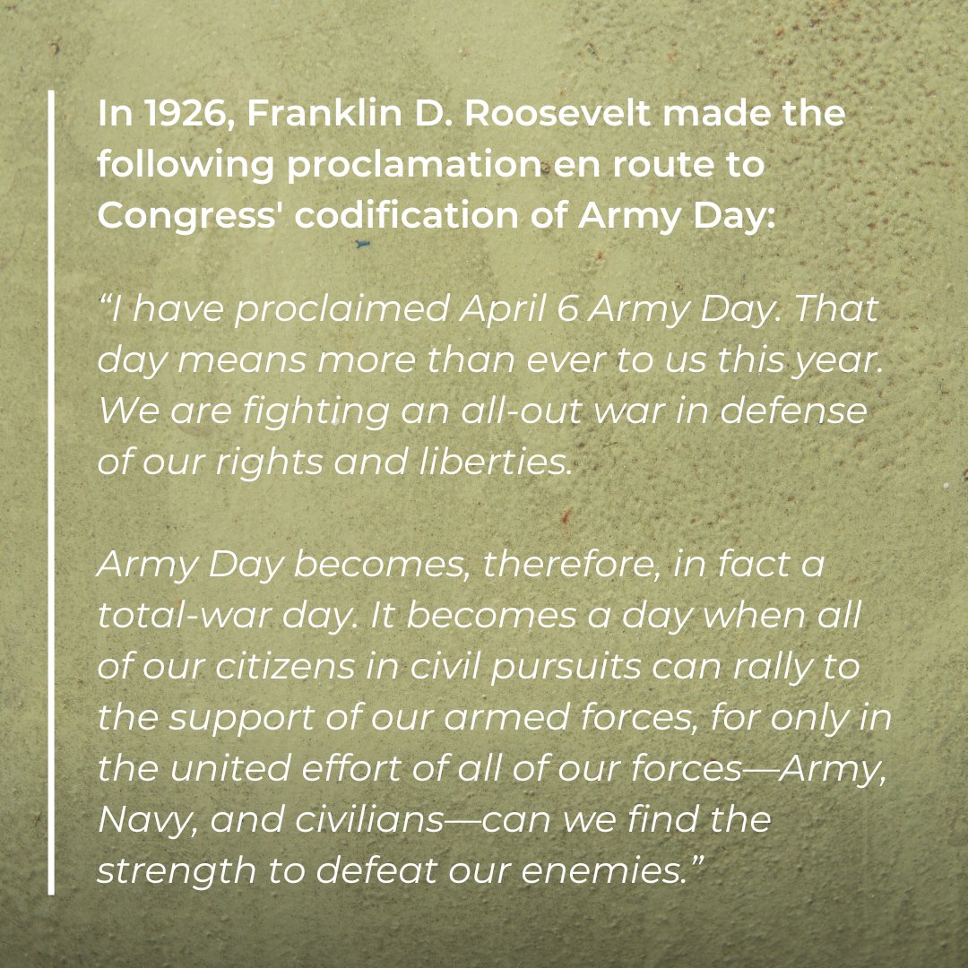 ServingTogether's tweet image. Though we have now phased out the official celebration of Army Day in lieu of Armed Forces Day (in May), this is still an important stepping stone in the recognition of our brave service members.

#ArmyDay #ArmyRecognition #ArmedForces #ServiceMembers #Veterans