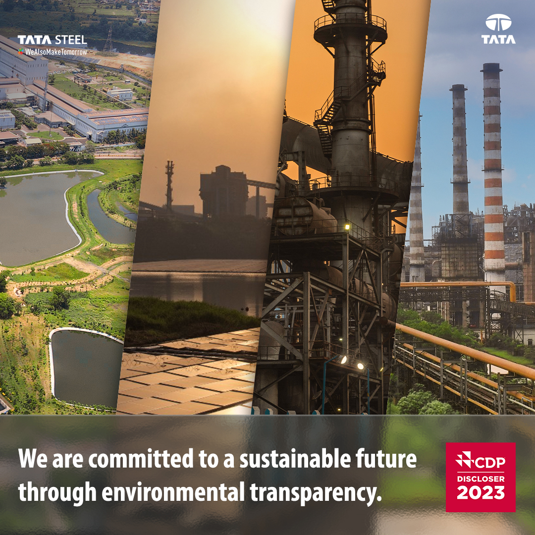 With unwavering dedication, we embrace the ethos of sustainability by disclosing our environmental impact through #CDP, a renowned global nonprofit for environmental disclosure.​ This demonstrates our commitment to fostering a greener, more #sustainable future. #TataSteel