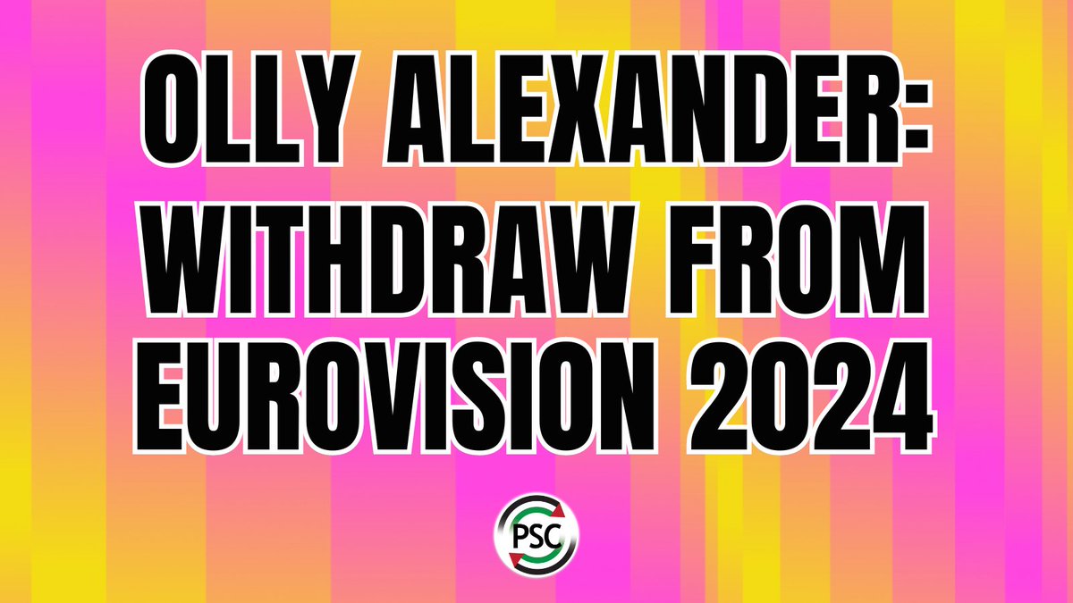 11,000+ have signed our petition asking @alexander_olly to heed the call from Palestinians to withdraw from Eurovision because of the refusal of its organisers to remove genocidal Israel from the competition. Add your name here: palestinecampaign.eaction.online/Eurovision2024 #BoycottEurovision2024