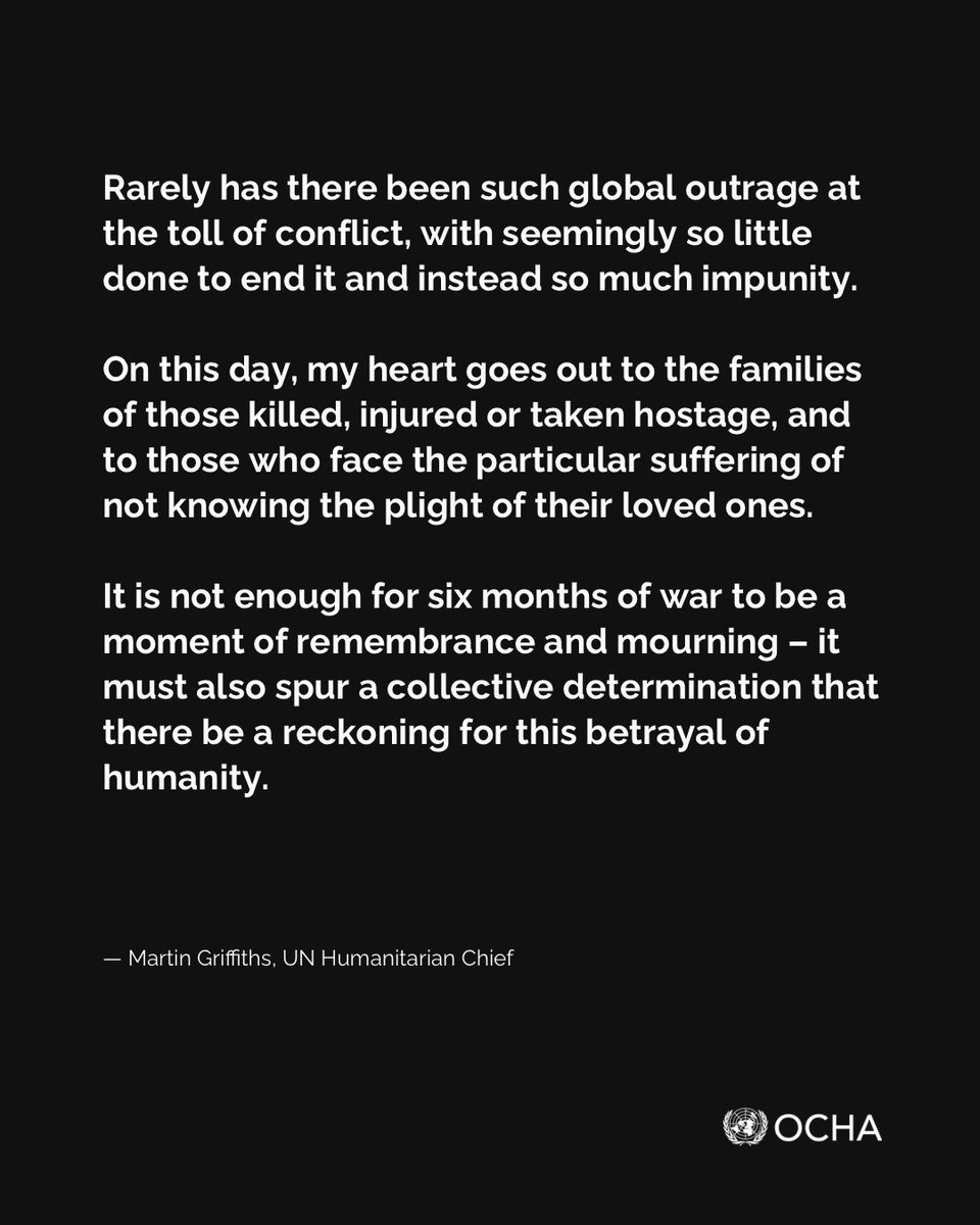 The end of this war is so long overdue. It is not enough for six months of war to be a moment of remembrance and mourning. It must also spur a collective determination that there be a reckoning for this betrayal of humanity.