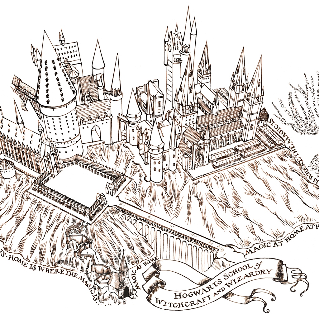 Take home some Hogwarts magic from our Orlando Pop-Up 💫 Hand-drawn by Miraphora in her signature pen and ink style, this owl's-eye view captures the sprawling structures of the magical castle. You can pick one up at our limited-time Pop-Up in Orlando CityWalk.