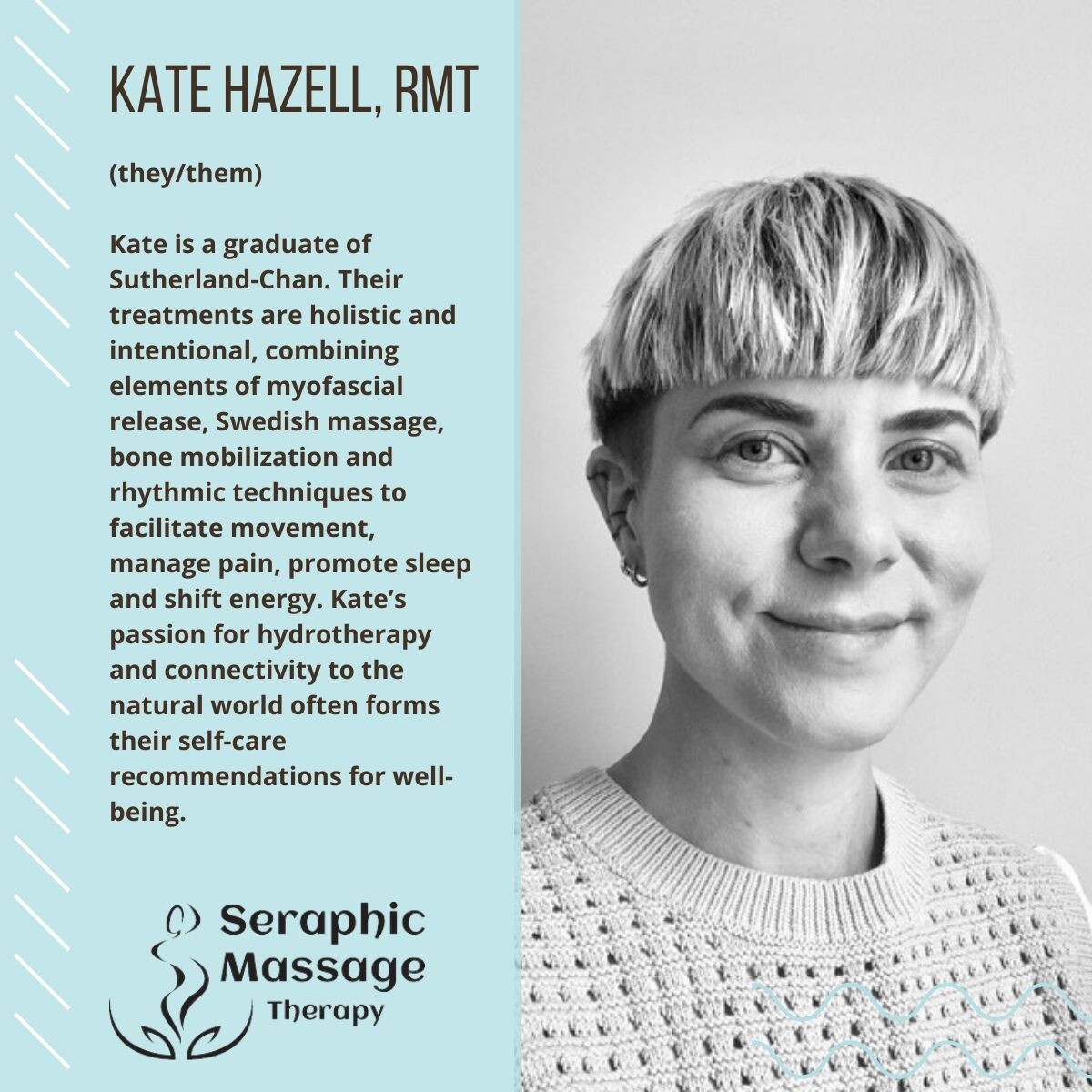 Meet our NEW RMT, Kate Hazell (they/them)!!

#RMT #massagetherapy #stressrelease #treatyourselftohealth #collegestreet #JunctionTO #HighPark #roncesvalles #parkdale #torontoRMT  #brocktonvillage #the6ix