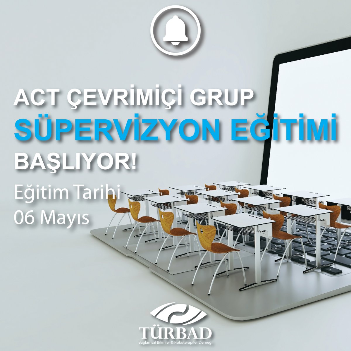 Yeni dönem Çevrimiçi ACT Grup Süpervizyon eğitimi 6 Mayıs 2024’te başlayacak ve Prof. Dr. K. Fatih Yavuz, Doç.Dr. Sevinç Ulusoy ve Dr. Ahmet Nalbant tarafından yürütülecektir.