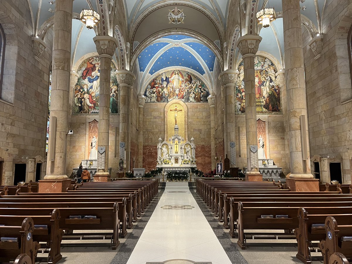 Yesterday I visited the recently refurbished St. Joseph Church in Jasper, Indiana. An absolutely stunning renovation. I have never seen Abraham & Melchizedek represented in a reredos so that gets an A+ from me on Biblical typology in Church art.