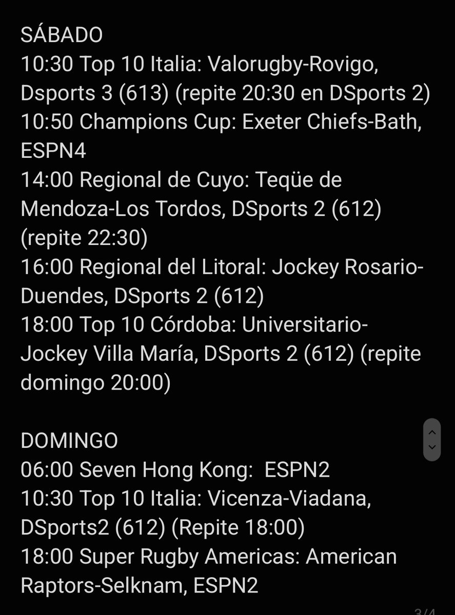 Mucho rugby este fin de semana en la pantalla de @DIRECTV -Los torneos regionales de Argentina en exclusiva por @DSports -Top 10 italiano -Champions Cup -Seven de Hong Kong