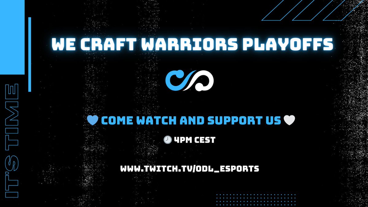 odl_esports's tweet image. 🎮IT'S TIME FOR DAY 2🎮

Our boys made day 2 yesterday through the lower bracket, which means we go again today in the @WeCraftWarriors Tier 2 playoffs!!

Come watch and cheer them on at 4pm CEST over at Twitch. We will be doing a watch party at: twitch.tv/odl_esports
