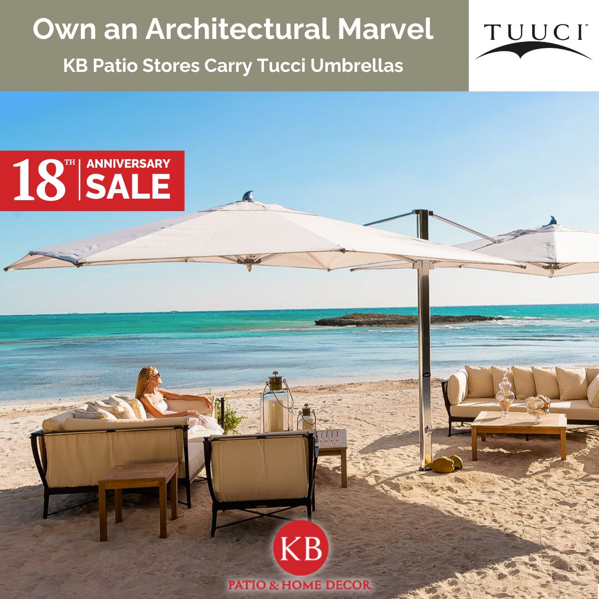 Looking for the best in umbrellas and shade systems? Shop Tuuci at KB Patio. Our 18th Anniversary sale is on now! b.link/kbp-tuuci-24-04 

#kbpationaples #kbpatio #tuuci #tuuciumbrella #aniversarysale