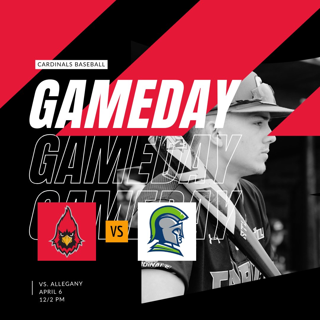 CCBCCardsSports's tweet photo. GAMEDAY: Cardinals baseball takes on Allegany in a must-watch doubleheader! #GoCardinals #ProtectTheNest https://t.co/BvOfW60dfA