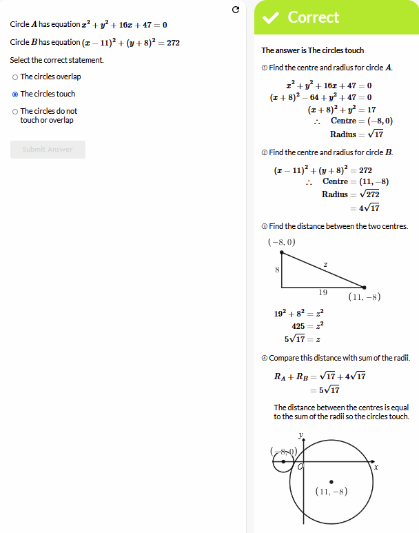 DrFrostSkills's tweet photo. New Question Generator on @DrFrostMaths: 496r: Determine whether circles overlap or touch.
https://t.co/2HZHWoMahY https://t.co/E3GtePjEQL
