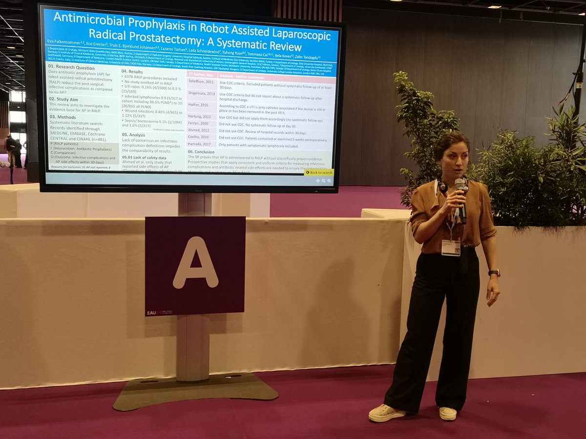 #EAU24 Great research about prophylaxis before radical prostatectomy. Thank you Eva for your presentation and the invitation to participate in the DEEPuro study @ESIUeau. Very good job!!