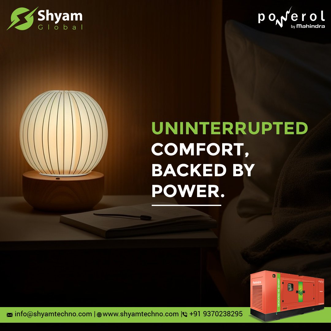 Stay comfortably powered with our reliable gensets
uninterrupted comfort guaranteed! ⚡✨
.
.
.
#powerhouse #gogreen #energy #GreenRevolution #powerful #genset #shyamglobal #powerol #sustainableliving #mahindra #CleanPower