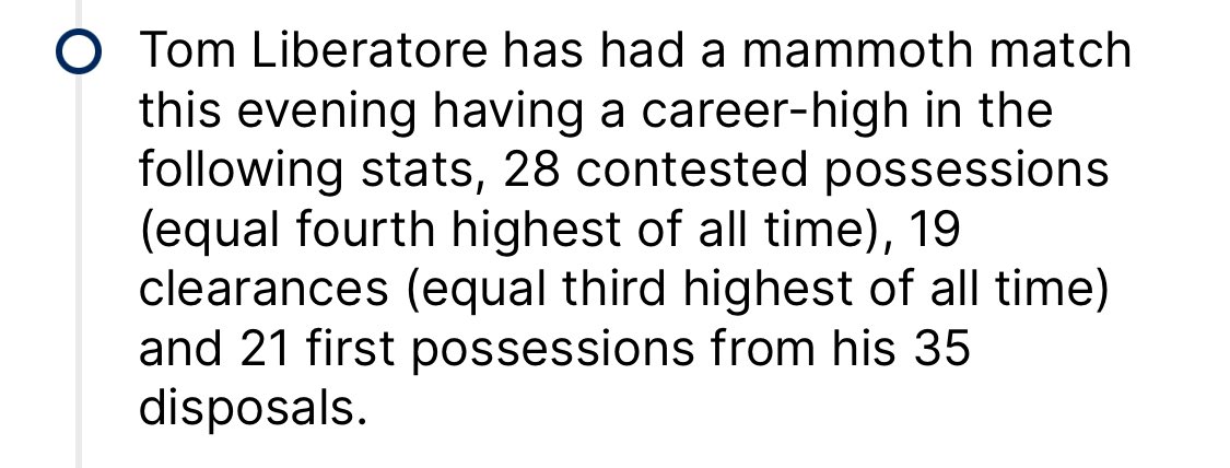 Libba dropped one of the all-time great midfield performances and we still lost