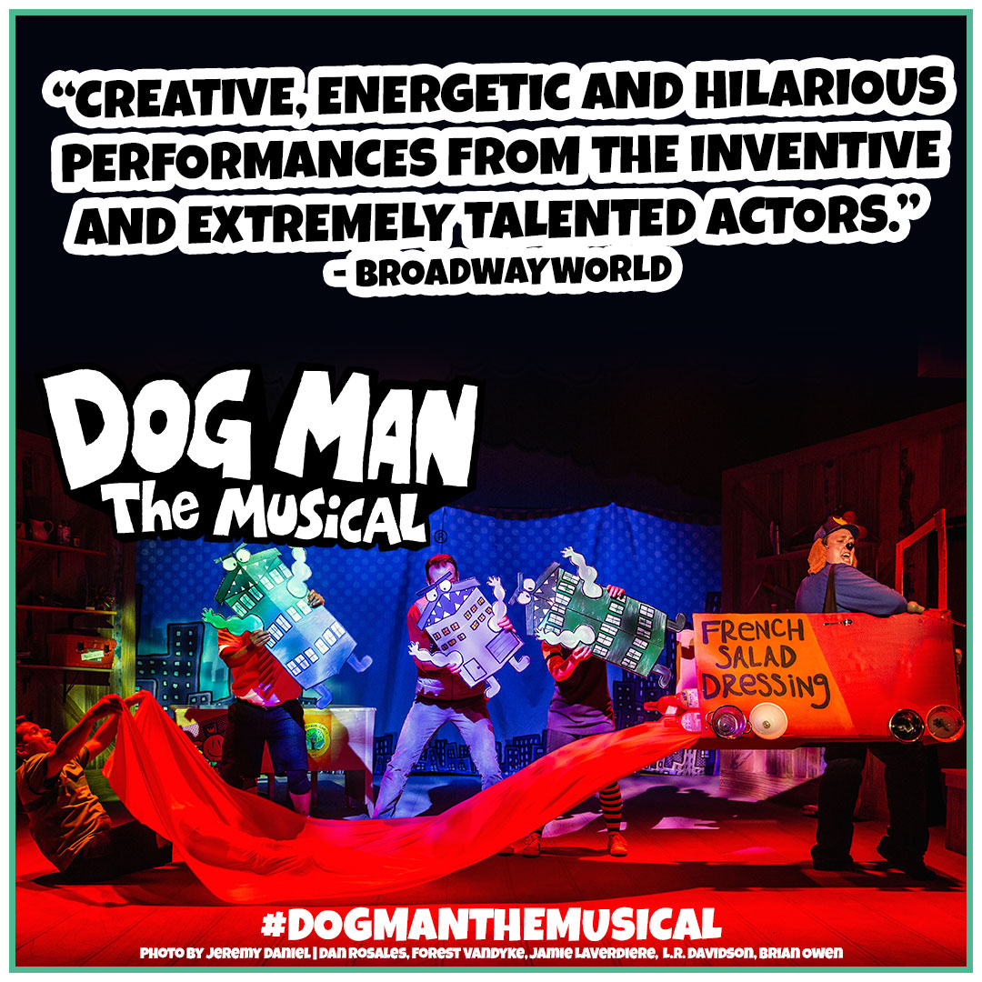 Critics and audiences are giving Dog Man: The Musical two paws up! Get your tickets today before you miss out on this hilarious heartfelt family adventure! ❤️ 💙 💛