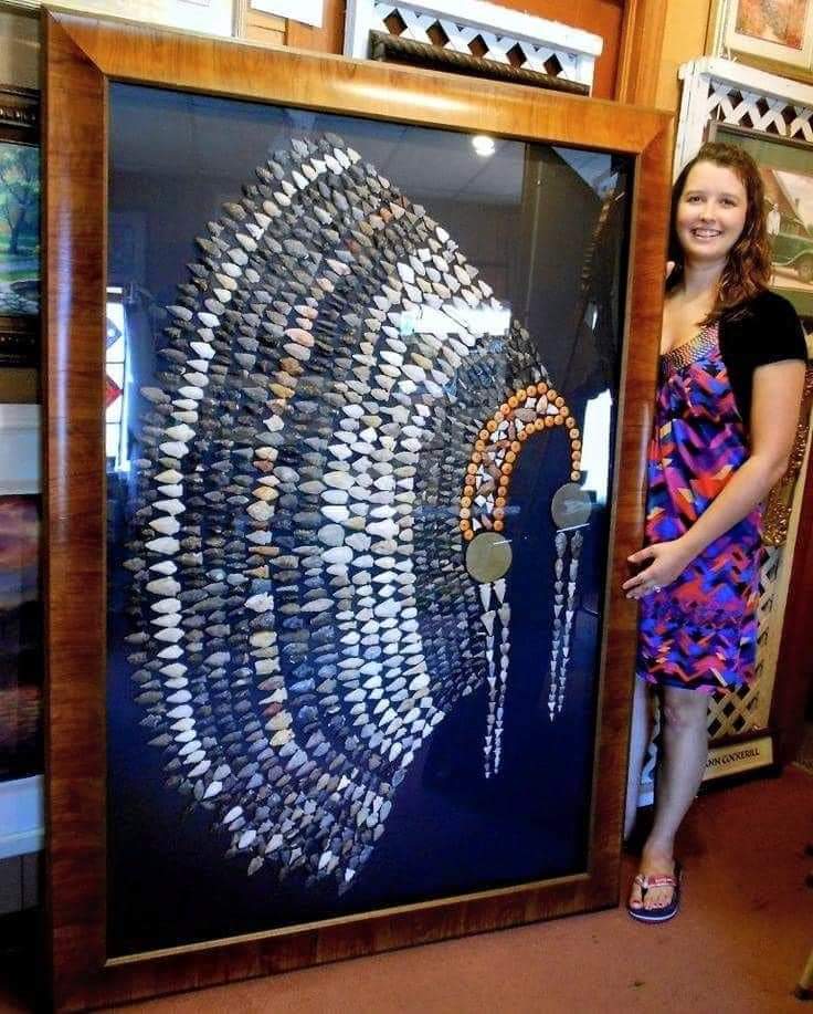 native_am_pride's tweet photo. An AMAZING #customframed #art piece featuring more than 1,200 arrowheads mounted in this Native American design.
Source: John Malone https://t.co/y3szJPMihk