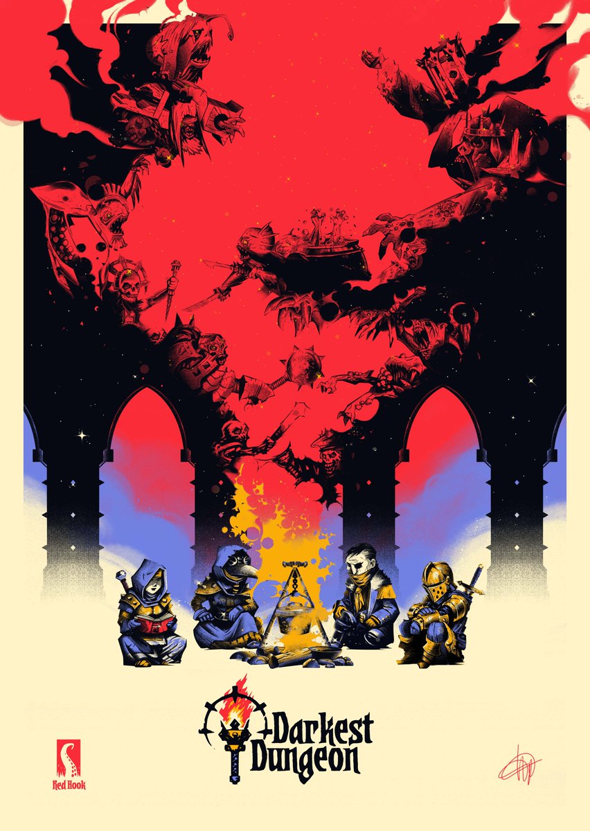 My tribute of #DarkestDungeon  for the #PixelMemories by <a href="/PosterSpy/">PosterSpy.com</a> . Special thanks to <a href="/RedHookStudios/">Red Hook Studios</a> for this amazing game 💙🙏. The music, the Collector and his heads, the occultist and his bleeding, I loved everything about it ! #PosterSpyArtChallenge #illustrationart