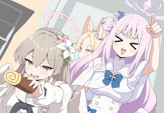 喰らえ〜!ナギちゃんのロールケーキ! #ブルアカ #BlueArchive 