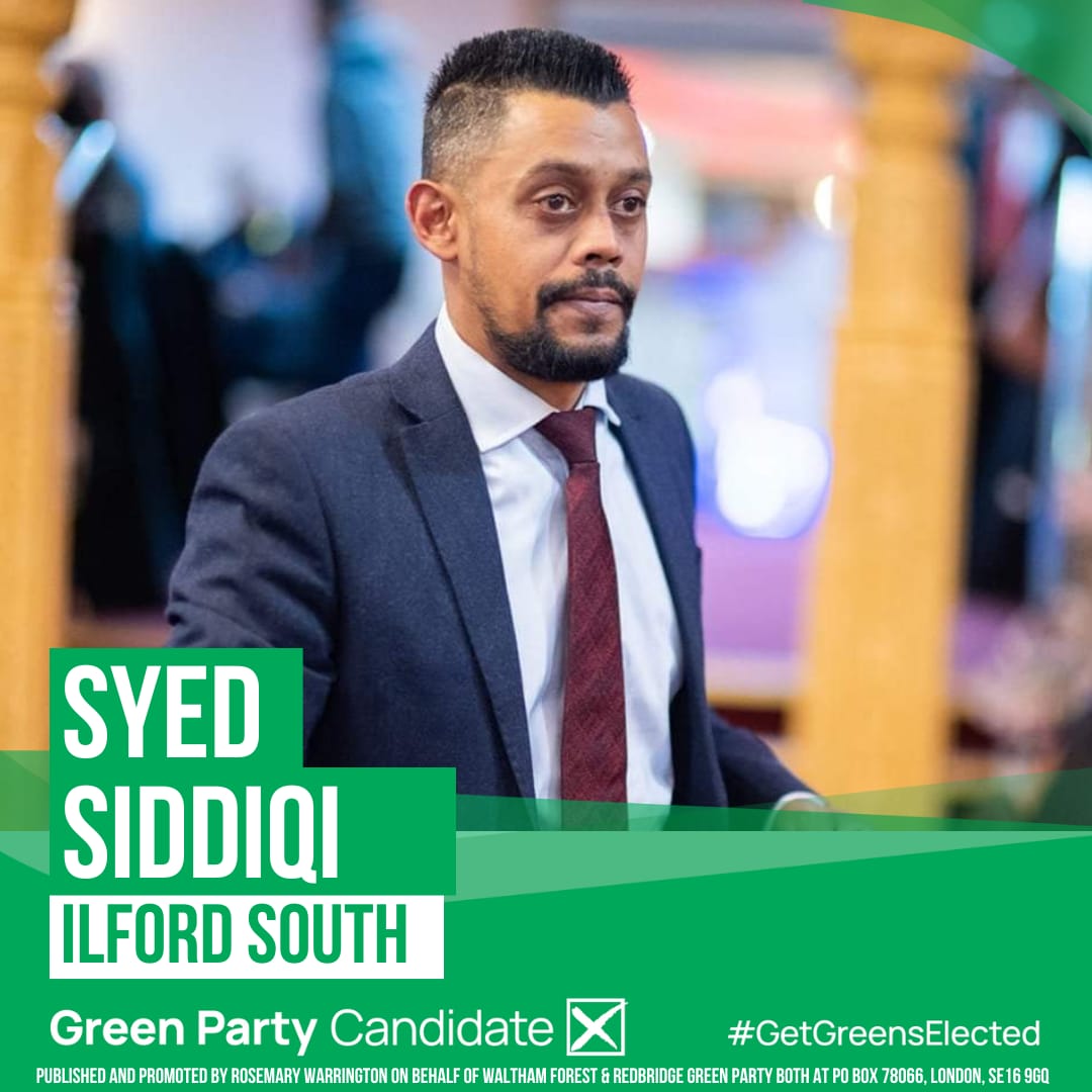 I am absolutely delighted to announce that I have been selected to stand as the Green Party parliamentary candidate for Ilford South constituency at the next general election. The work to rid Redbridge of Labour begins now! Please donate to the campaign. gofund.me/ca60d718