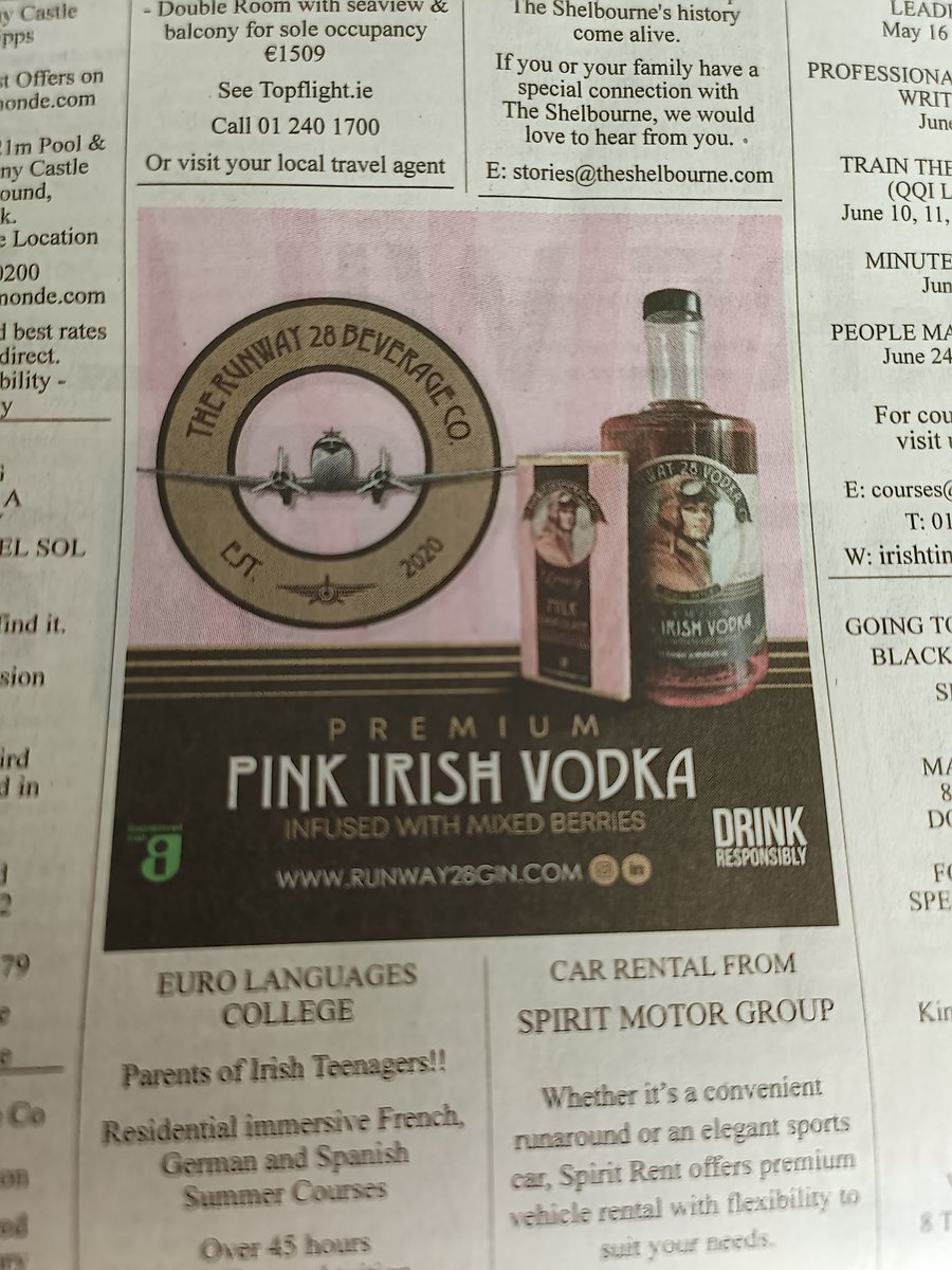 So delighted to be on page 22 of the @IrishTimes today! We have an @Runway28G advert as part of our @guaranteed_irl Brand Activation Champion prize! Thanks to Claire Craig (Irish Times) and all who made this happen! #news