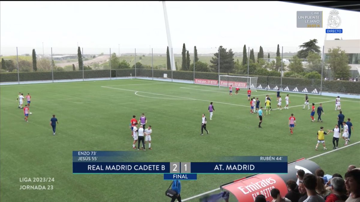 FT: Cadete B 2-1 Atlético Madrid. ⚽️ Jesús Palacios & Enzo Alves. Important win for Cadete B in the derby!! 🤍