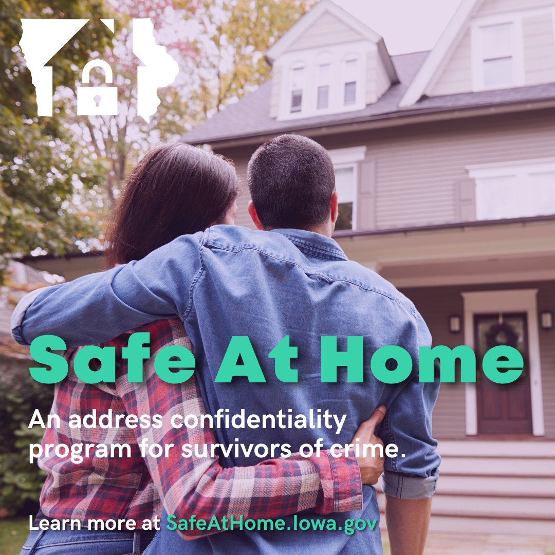 YOU deserve to be Safe at Home. If you or someone you know is a victim of a crime, consider including Safe at Home, an address confidentiality program, into your safety planning. You can learn more at SafeAtHome.Iowa.gov #IowaSAH #SAAM