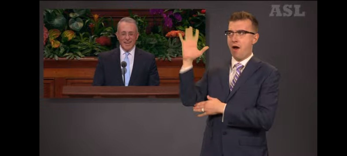 ClarkSiler's tweet photo. Pro tip: watching the ASL stream of #GeneralConference helps me hear/see the words of Christ--and makes me nostalgic for the ASL classes I took in college 20+ years ago! https://t.co/mN3hkhtMra