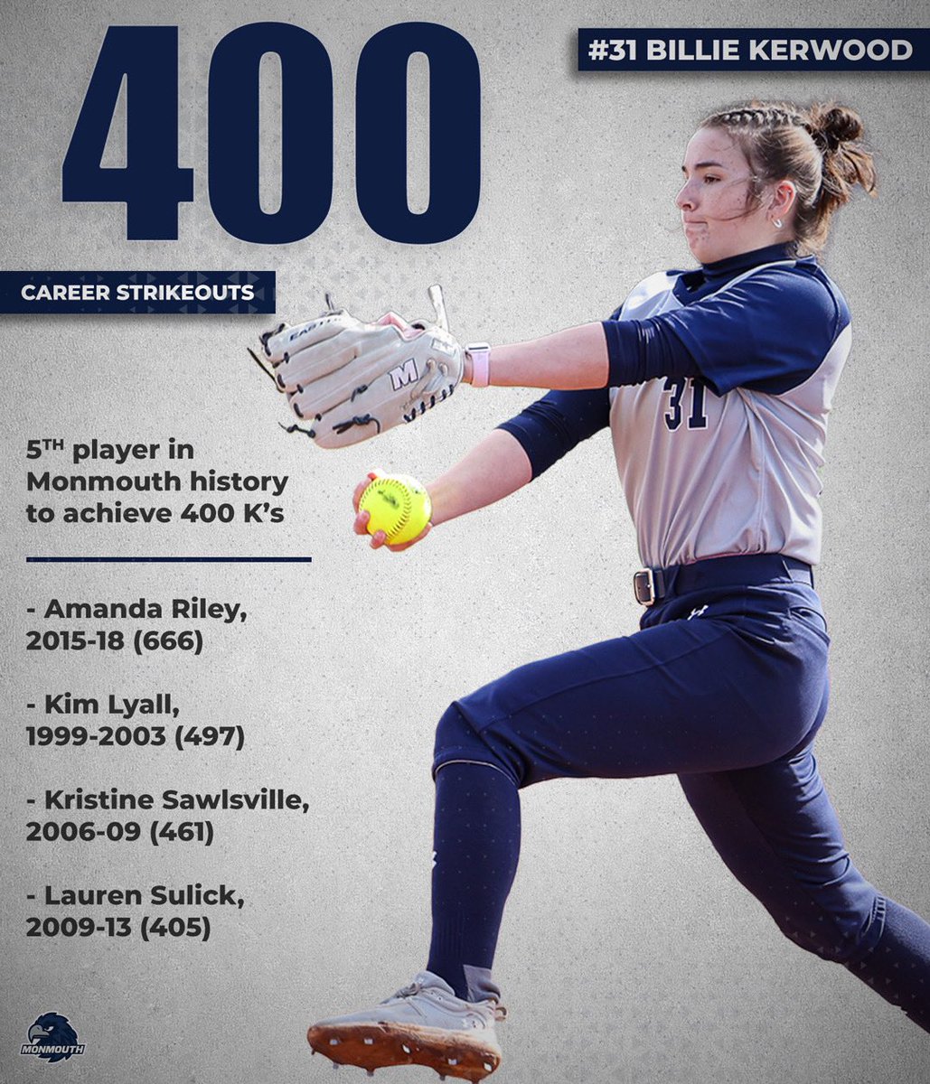 4️⃣0️⃣0️⃣

Billie Kerwood joins some solid company. 

#FlyHawks | <a href="/MonmouthSB/">Monmouth Softball</a>