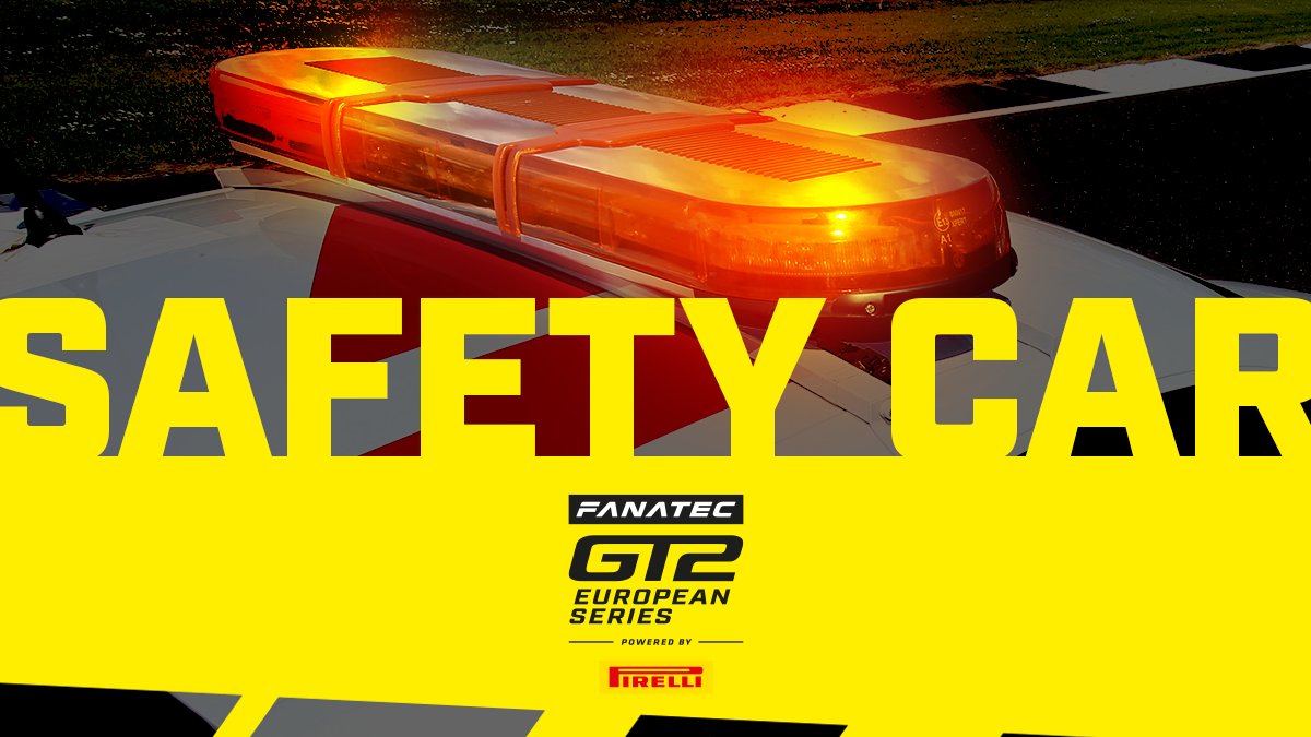 🟨 SAFETY CAR 🟨 Although a brief one it seems - we're already going green after a lap 🟩 📺 gt2europeanseries.com/watch-live #FanatecGT #GT2Europe #GT2 #Pirelli