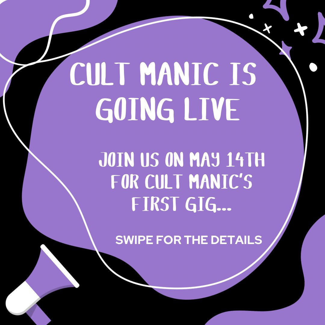 CultManicMag's tweet photo. CULT MANIC IS GOING LIVE📣📣 We are so happy to announce our first gig at ROSSI BAR on May 14th! shout about it to all your friends because we are SO excited to showcase our favourite bands right now 🫶🏻 
Grab your tix NOW- https://t.co/KLZTSi9XI2 https://t.co/RN0symrcwE