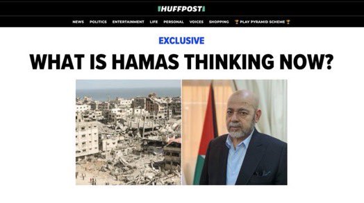 In a HuffPost exclusive, @AkbarSAhmed interviewed two senior leaders of Hamas. In extremely rare, extensive interviews @HuffPost pressed them on Oct. 7 attacks on civilians, their vision for the future of Israel-Palestine, and more. Now leading HuffPost: huffpost.com/entry/hamas-ga…