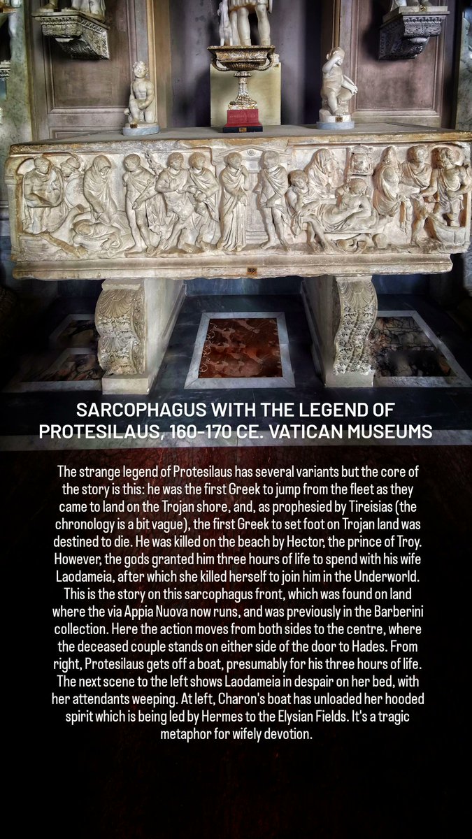 For #SarcophagusSaturday, a grieving widow joins her husband in the Underworld, on a #sarcophagus in the #VaticanMuseums. A strange story, with a strange message: should a widow really go that far?