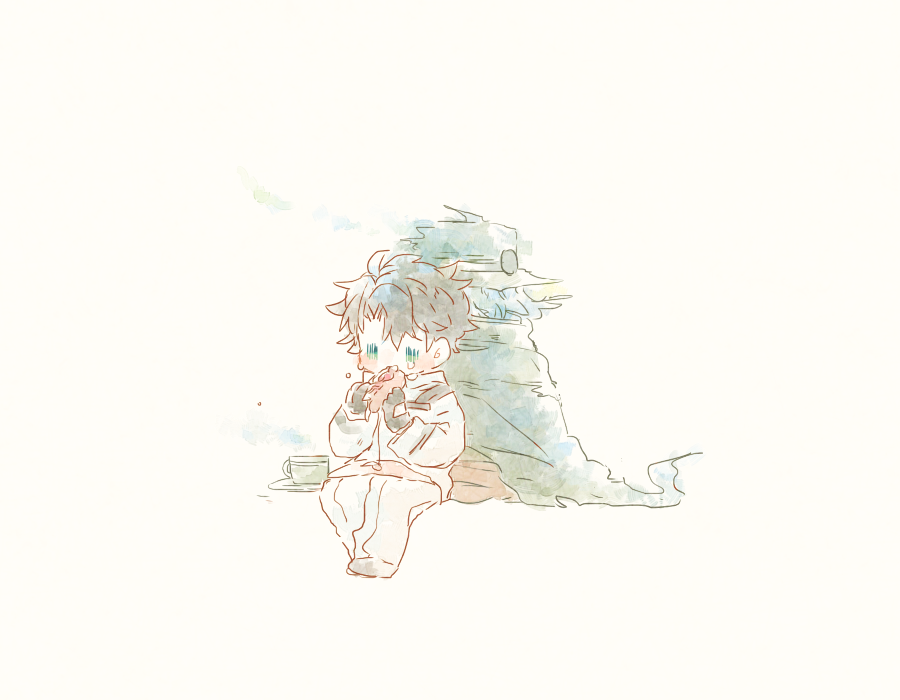 ぐだ男 「エドぐだ (ぐだくんやきそばぱん似合う…) 」|いづきのイラスト