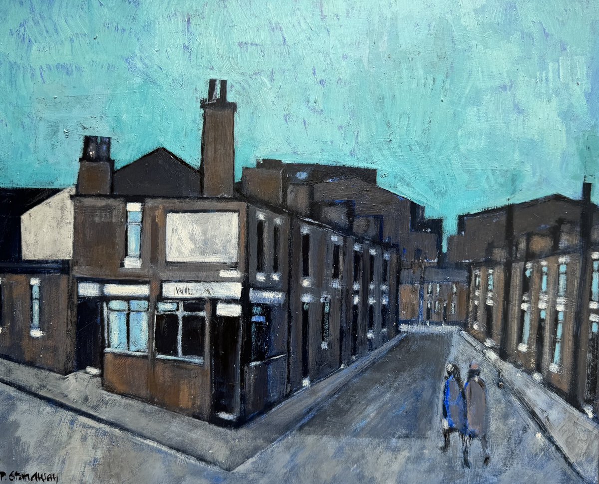 A rare early painting by Peter Stanaway from 1970 featuring the General Peel Pub in Salford which was demolished in 1972.

#peterstanaway #northernart #manchesterpubs #salfordpubs