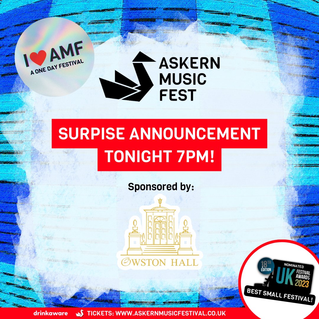 To celebrate @OwstonHall's sponsorship of the AMF 2024 Acoustic Stage we thought we'd bring you one more surprise addition to this year's lineup...

7pm 👀 #Askern2024