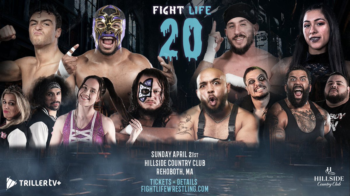 🚨 2 WEEKS AWAY 🚨 FL20 Rehoboth, MA (just outside of Providence, RI) Hillside Country Club 4pm doors, 5pm show all ages, full bar for 21+ w/ ID food on sale all night by Hillside Tavern Tickets + Details @ FightLifeWrestling.com
