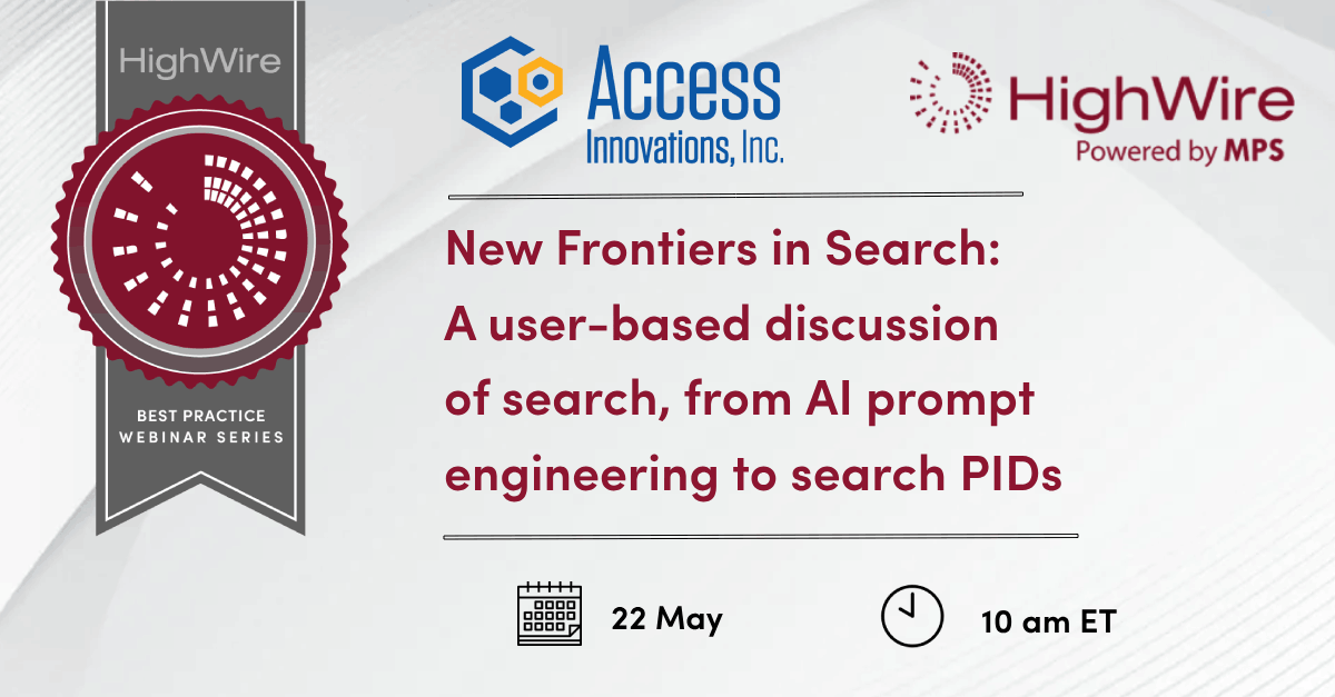 Save the date for our next webinar😃

What is prompt engineering &amp; how is it different than what we are all used to? How do publishers ensure their content is findable in this new environment?

We team up with Access Innovations Inc on 22 May at 10 am!

us06web.zoom.us/webinar/regist…