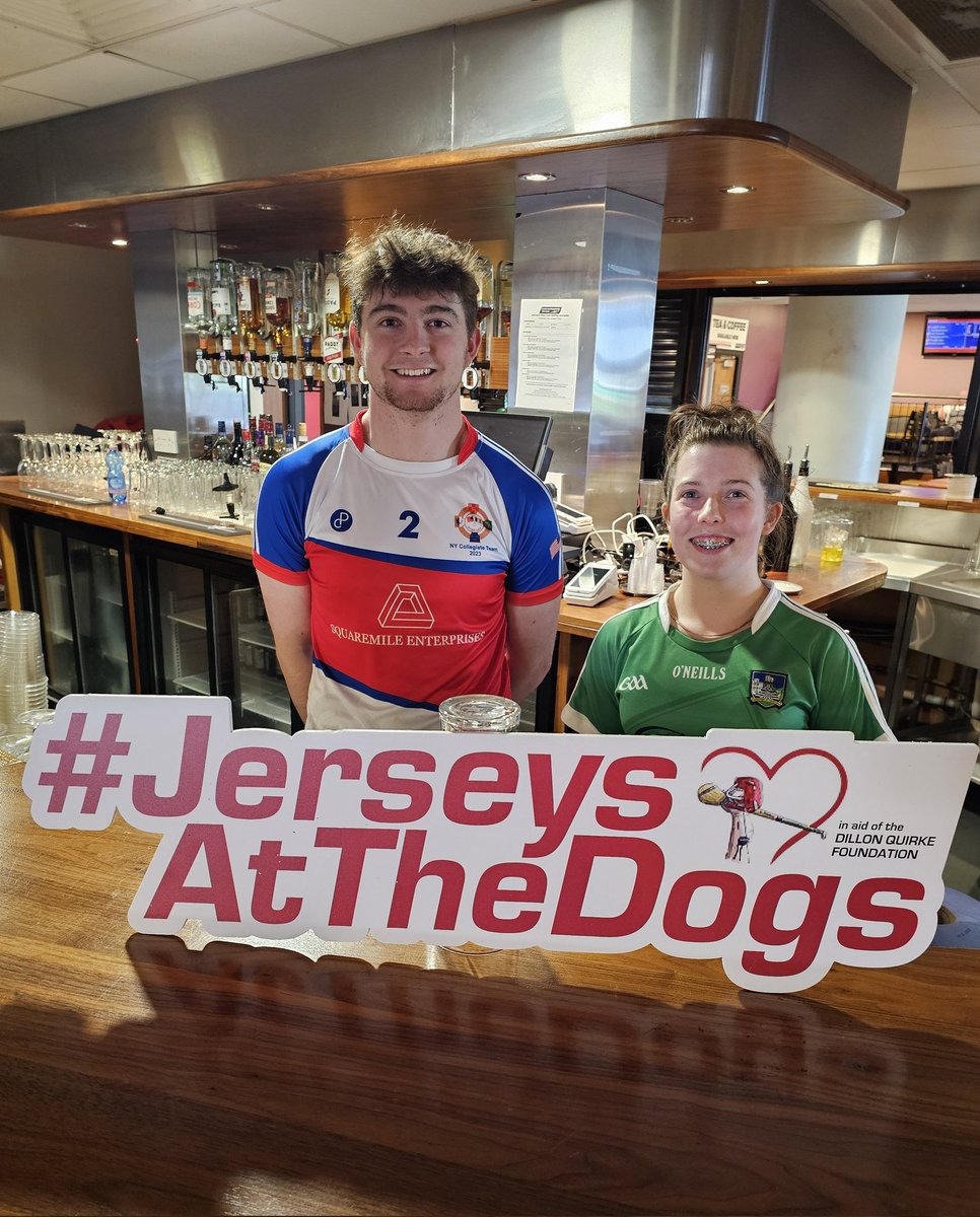 👕💚 a bit of friendly rivalry amongst the staff for #JerseysAtTheDogs tonight Looking forward to seeing yours for the Dillon Quirke Foundation tonight #ThisRunsDeep #GoGreyhoundRacing #Limerick #Kirby2024