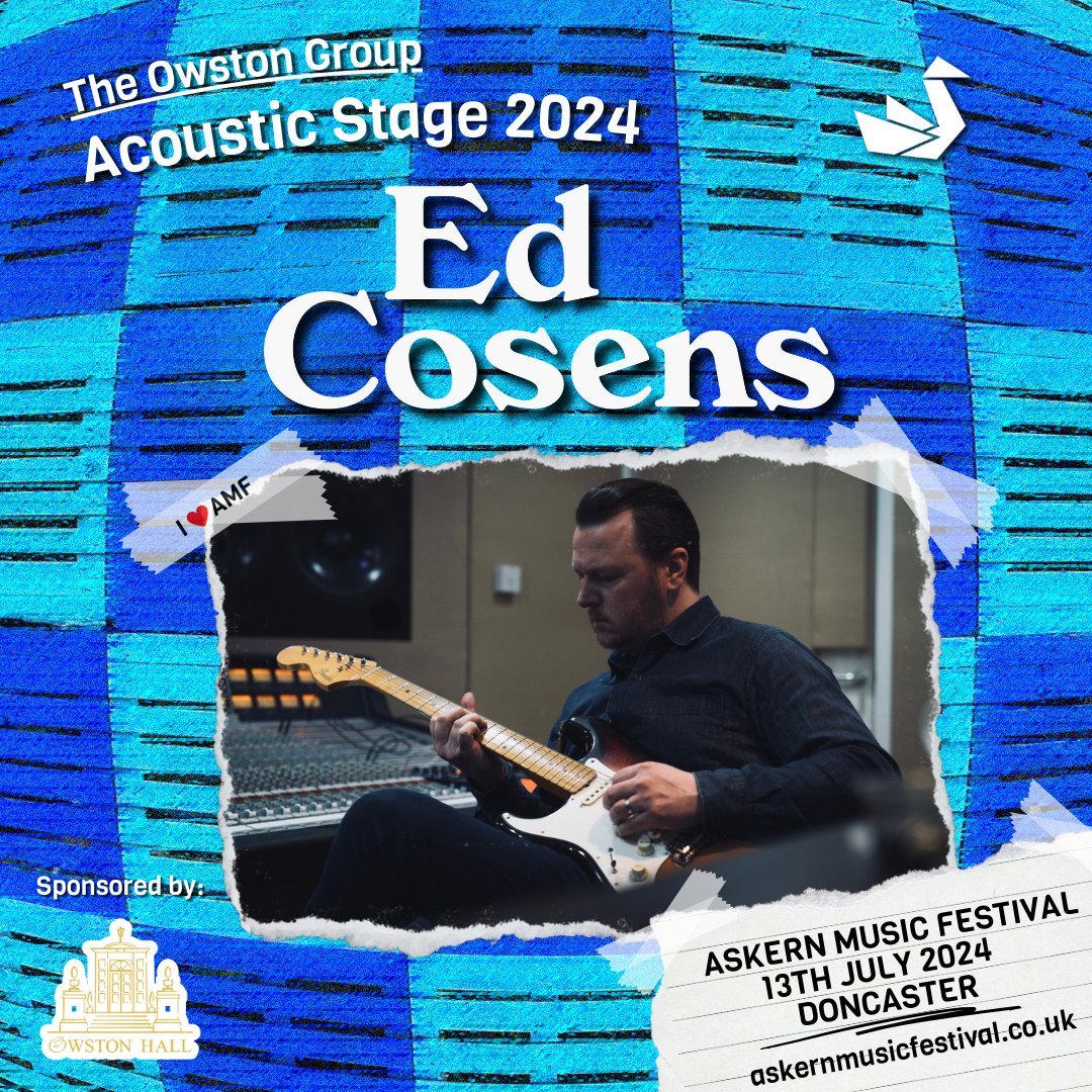 We are happy to announce that @edcosens will play The Owston Group Acoustic Stage at AMF 2024 🎸 'The Makers are taking over this summer! 🔥  #Askern2024