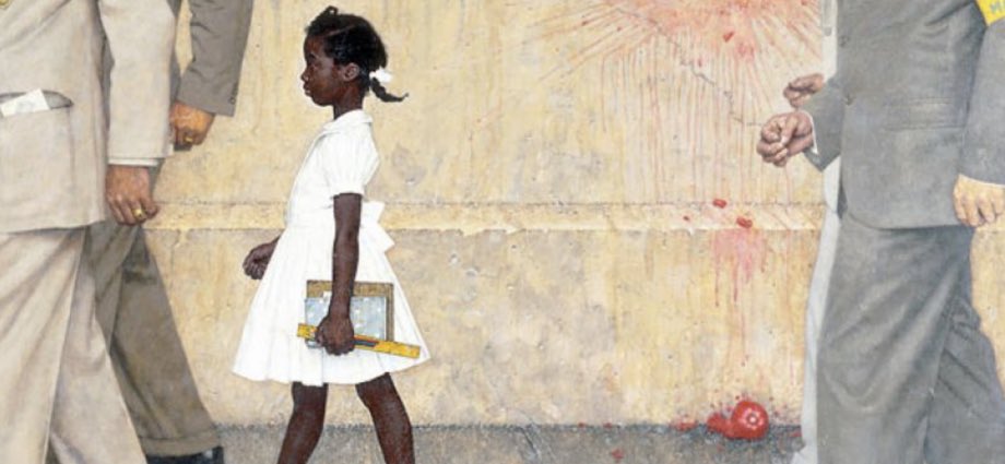 Keynote speech by the inspiring Ruby Bridges, the real life little girl in this Norman Rockwell painting. The first student to integrate New Orleans public schools, now a civil rights icon. #NSBA24
