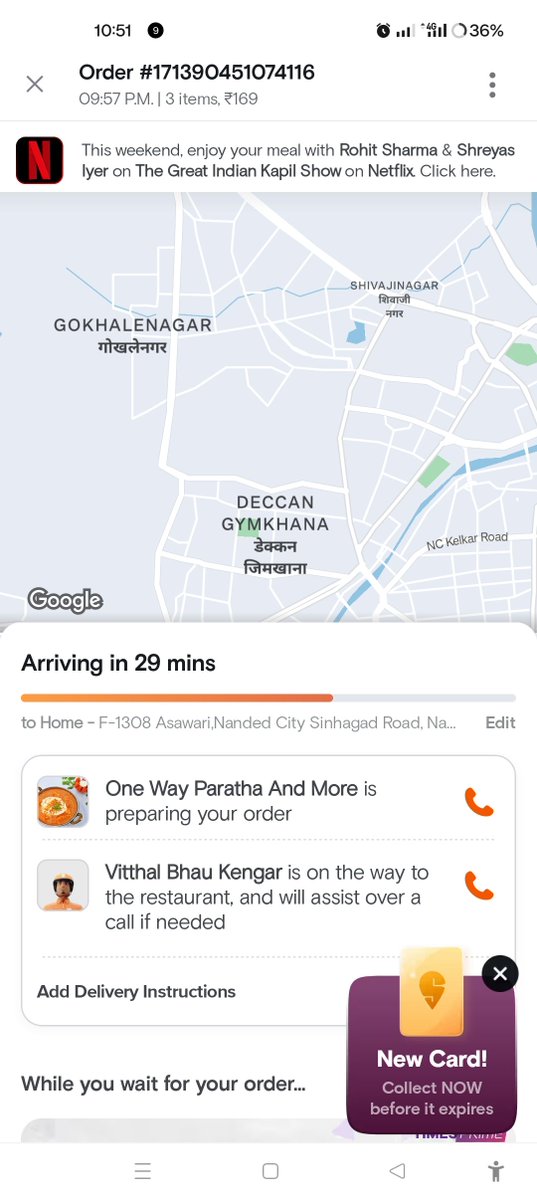 sidthenapster's tweet photo. @Swiggy  this is inhabitable i ordered food and it almost one hour there is no update it's really embraced @zomato it's feeling now again I need to switch to you 🙄 please see the time and still it's is not why the hell you charge for one benefit then @swi https://t.co/8m2NyMw9gO