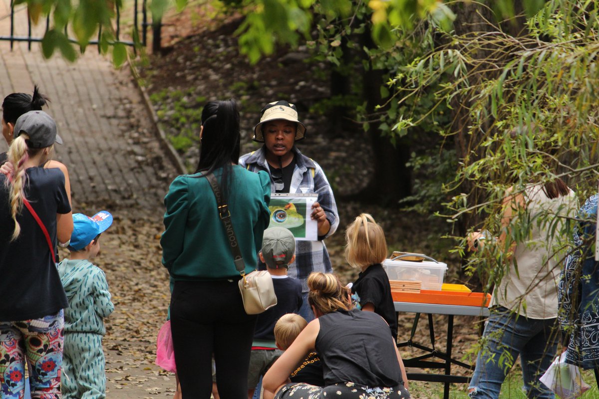 Kids learning about frogs the fun way at our 2024 Frog Day.